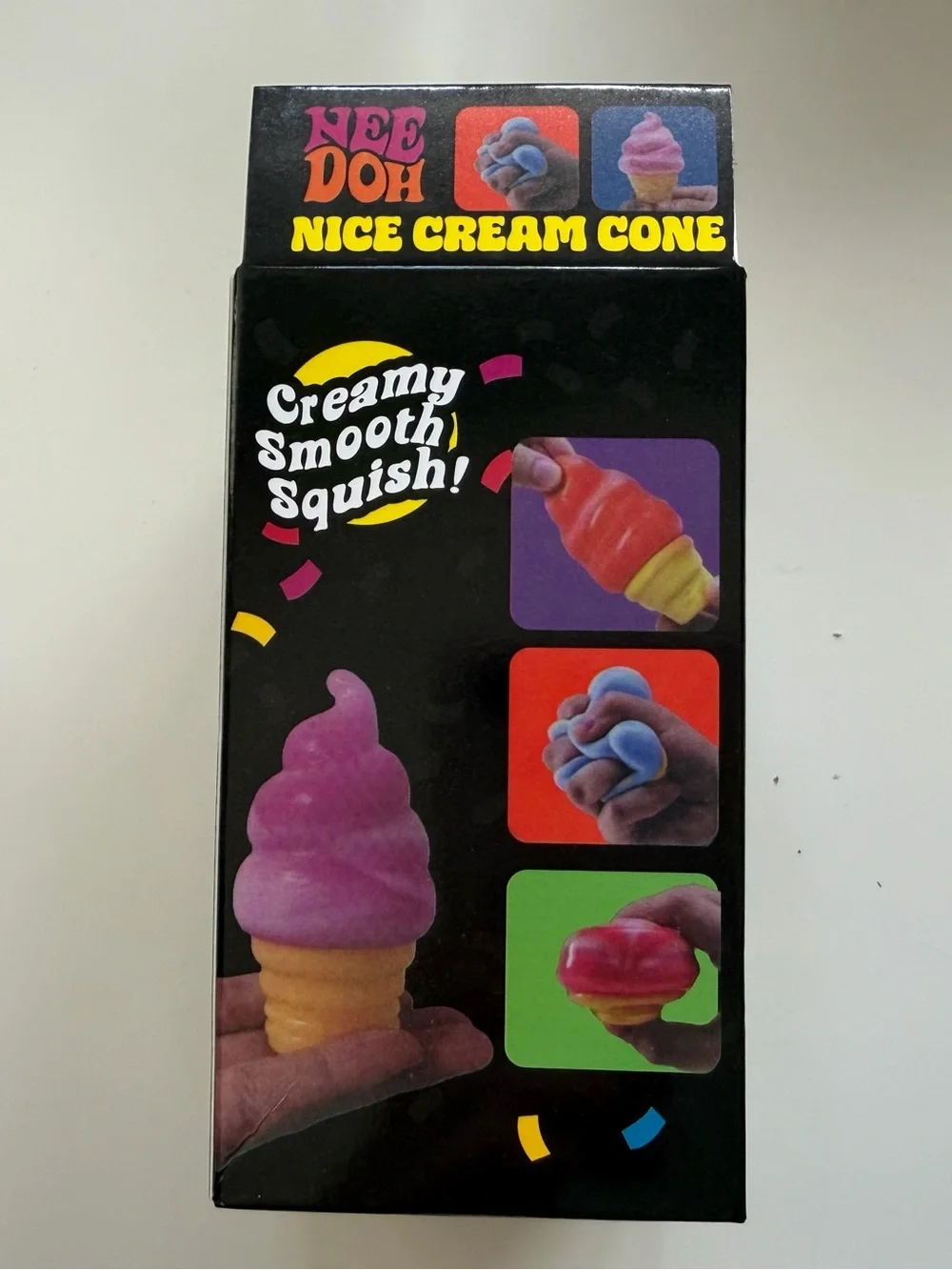 Nice Cream Cone NeeDoh Squishy Toy - Orange & Yellow